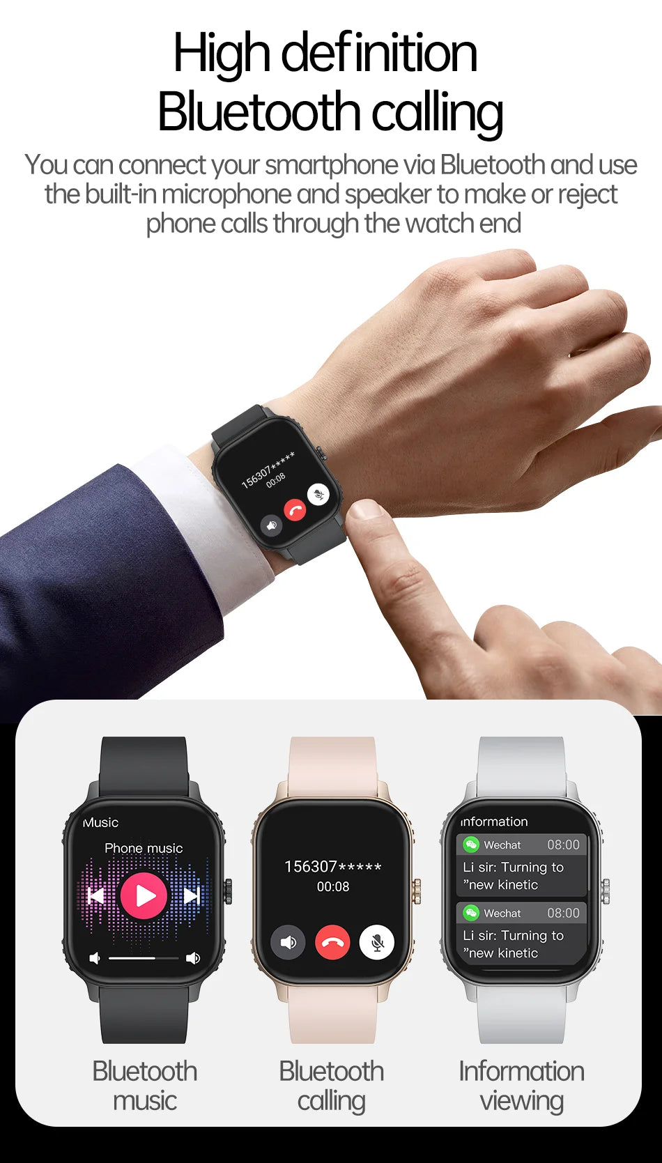 2026 1000mAh Large Battery 2026 New 2.04" HD Display Health Monitor Smart Watch Bluetooth Call IP68 Waterproof Sports Smartwatch