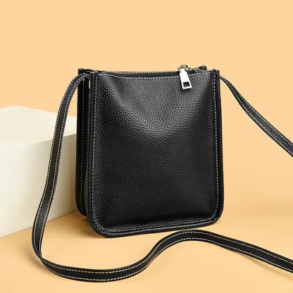 High Quality Genuine Leather Crossbody Bag for Women Vintage Cowhide Leather Shoulder Bag Small Luxury Designer Satchel Handbags