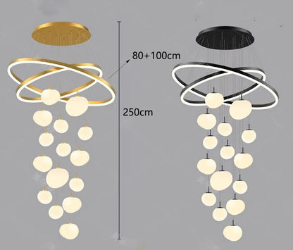 Modern Home Decor LED Lights Pendant Light Lamps for Staircase Chandeliers for Living Room Hanging Light Indoor Lighting