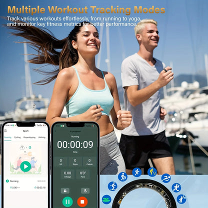 2026 Upgraded Smart Rings for Men Women, Health Monitoring Ring, Fitness Tracker with Sport Mode, Pedometer, Sleep, Step, IP68 Fitness Ring, Outdoor Activity Tracker Ring for Android for IPhone - Gifts for Him/Her