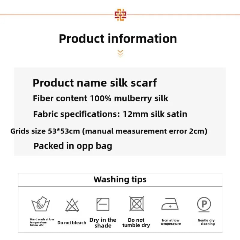 100% Natural Mulberry Silk Square Scarf 53x53cm Blue White Moon Print Women Neck Scarf Headband Bag Scarf Elegant Gift