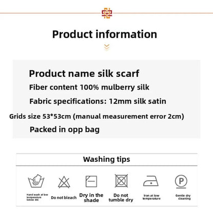 100% Natural Mulberry Silk Square Scarf 53x53cm Blue White Moon Print Women Neck Scarf Headband Bag Scarf Elegant Gift