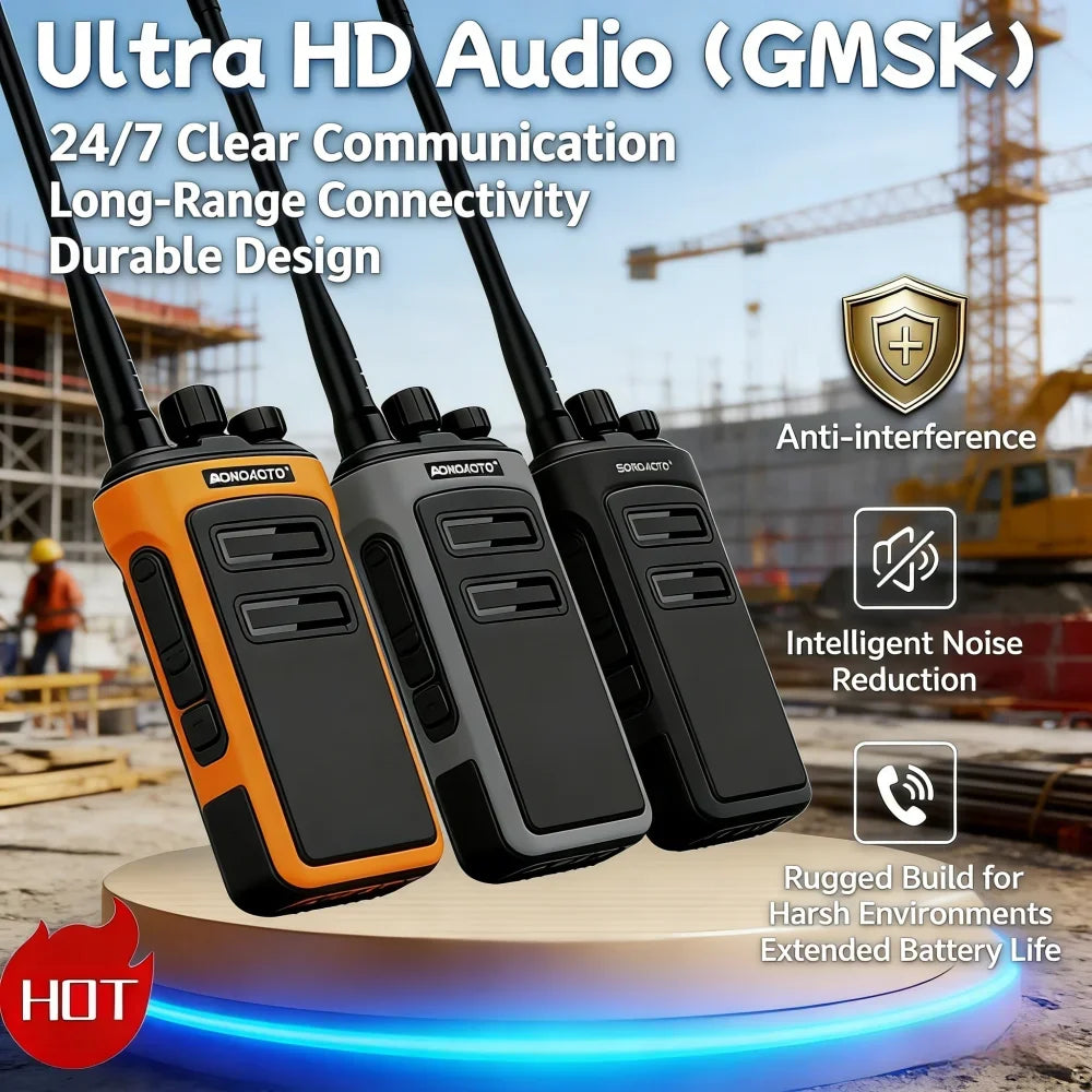 Motolola 50KM Long Range Walkie Talkie UHF Two Way Radio Waterproof Rechargeable with Ultra HD Audio for Hiking Camping