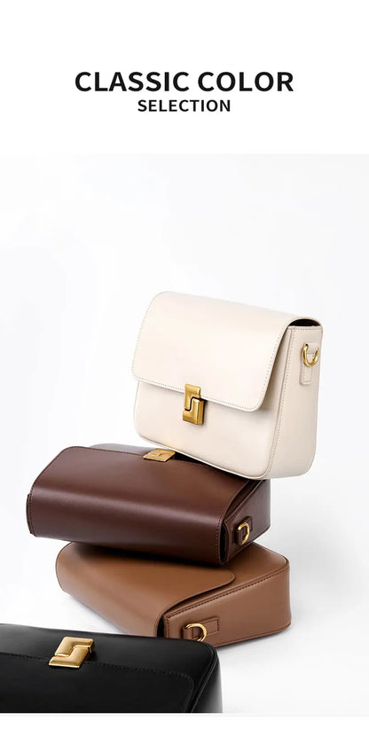 Luxury Genuine Leather Women Bag 2025 New Women's Shoulder Bag High Quality Cowhide Square Crossbody Bags Designer Handbags