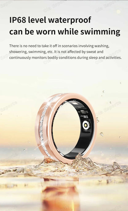 2026 New Smart Ring Lady Heart Rate Sleep Health Monitor Menstrual cycle detection IP68 Waterproof Fashion Sport Rings Women Men
