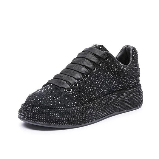 New Spring/Autumn Fashion Rhinestone Sparkling Low-Top Lace-up Casual Women's Shoes