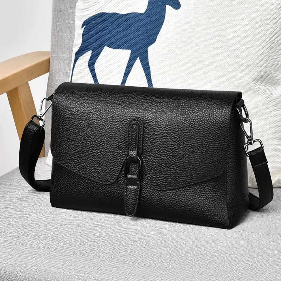 100% Genuine Cowhide 3 layers Shoulder Bag For Women Ladies Designer Soft Crossbody Bags Luxury High Quality Purses Handbags Sac