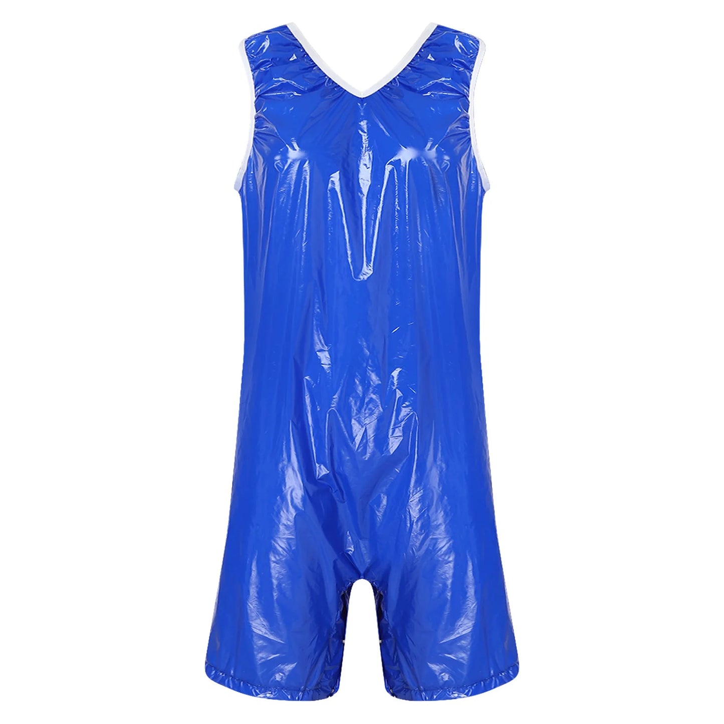 Womens Waterproof Rompers Adaptive Nightwear Glossy Sleeveless Buttons Crotch Bodysuit Sports Swimwear Special Needs Clothing