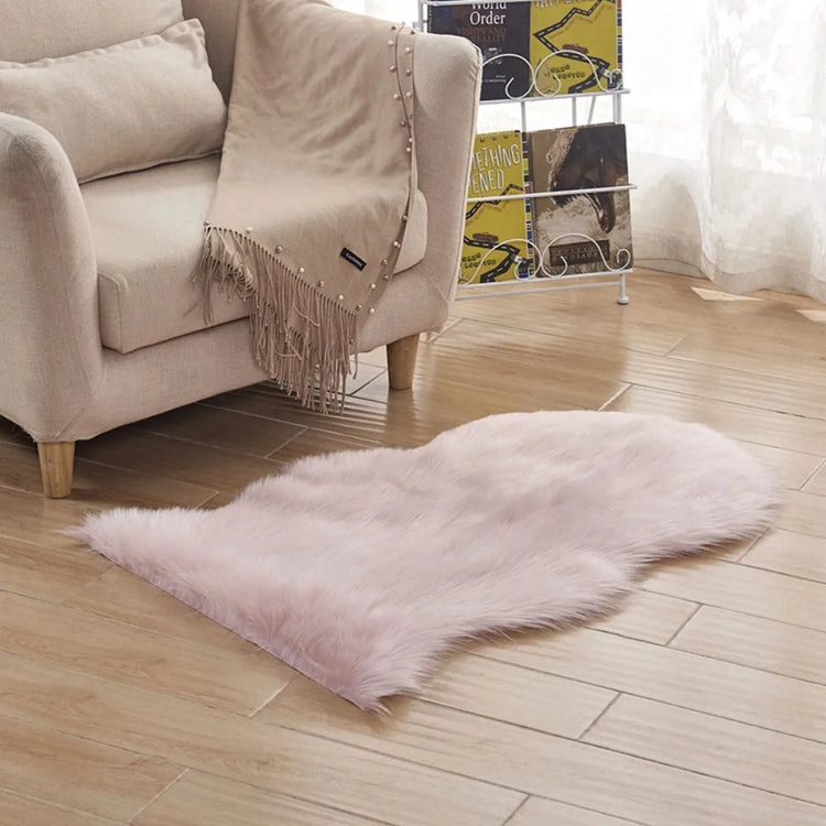Imitation Wool Non Slip Fluffy Shaggy Floor Protection Soft Rugs Washable Sheepskin Rug Bedroom Mats Faux Fur Home Decor