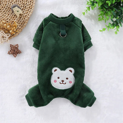 Autumn Winter Pet Dog Soft Fleece Clothes Warm Jumpsuit Coat for Small Medium Large Dog Cat Puppy Jacket Sweater with Leash Ring