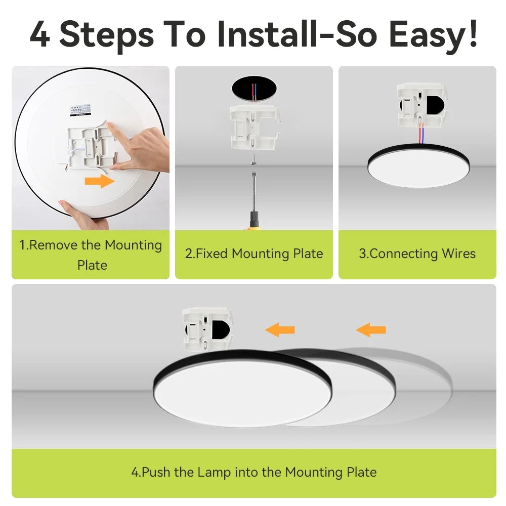 Led Ceiling Lamp 110v 220v Waterproof Led Panel Lights   for Kitchen Bathroom Lamp Balcony Ceiling Chandelier Lighting Fixture