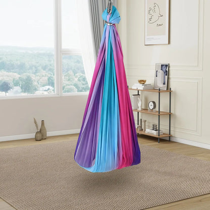 Sensory Swing Hammock Chair For Kids 55x59in Dual Layer Indoor Outdoor Hanging Pod Hammock Swing 300LB With 360 Swivel