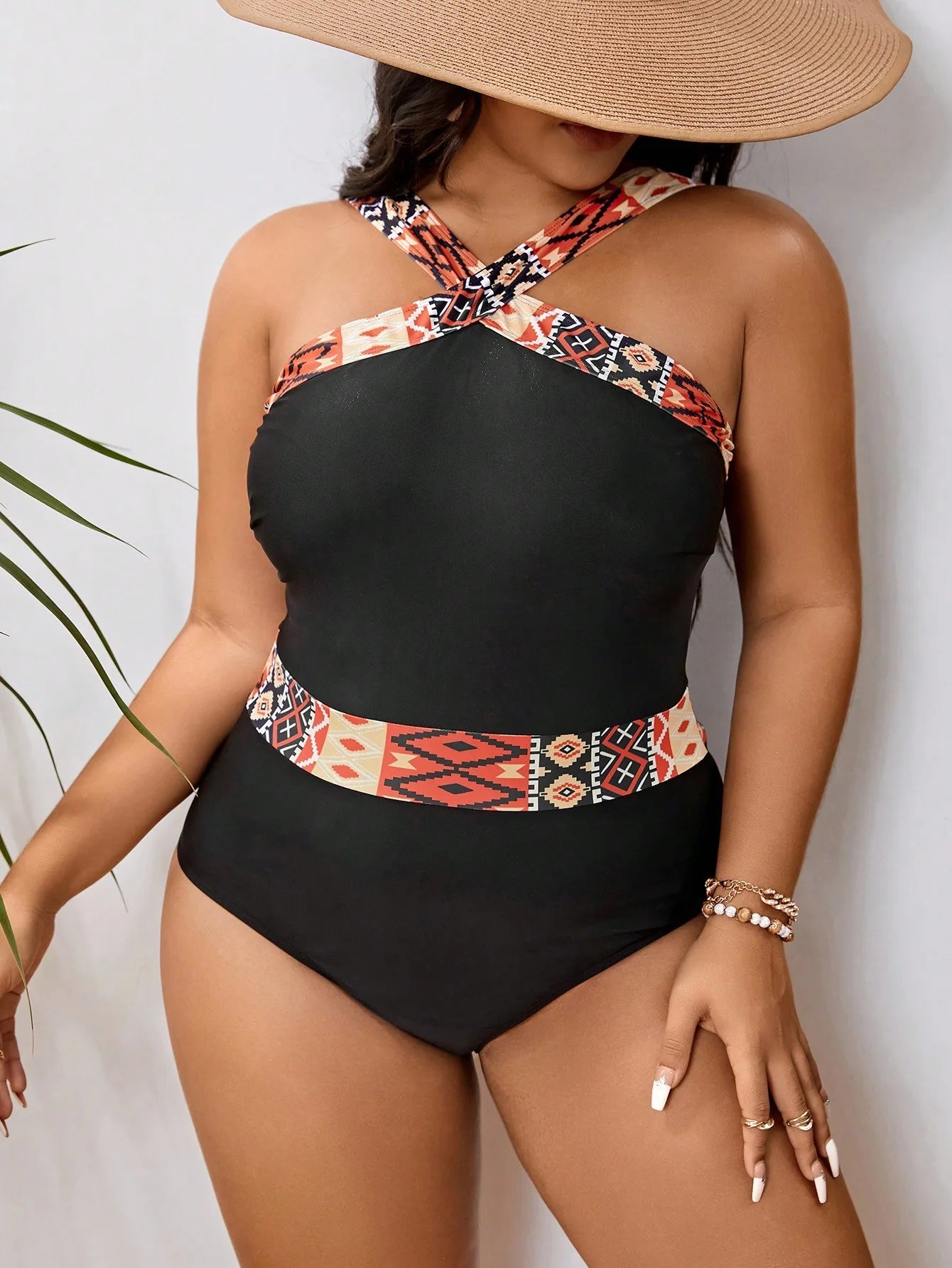 Valavalaking 2026 Sexy Patchwork Plus Size Swimwear Women Push UP Large Big One Piece Swimsuit Curvy Beach Chubby Bathing Suit
