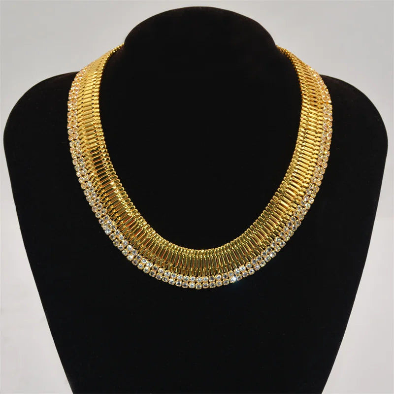 Multi-Layer Metal Strap with Diamond Necklace, European and American Sexy Collarbone Chain, High-End Feeling women necklace