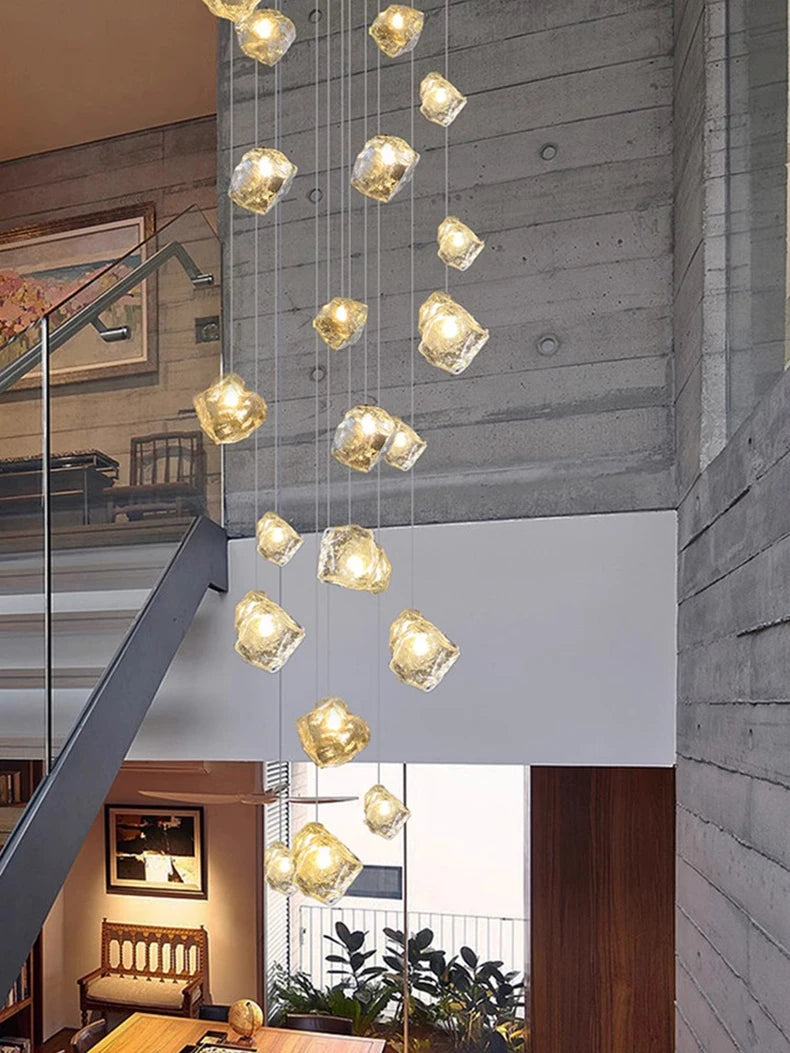 Light luxury home decoration pendant light, staircase light, living room pendant light, dining room light, indoor lighting