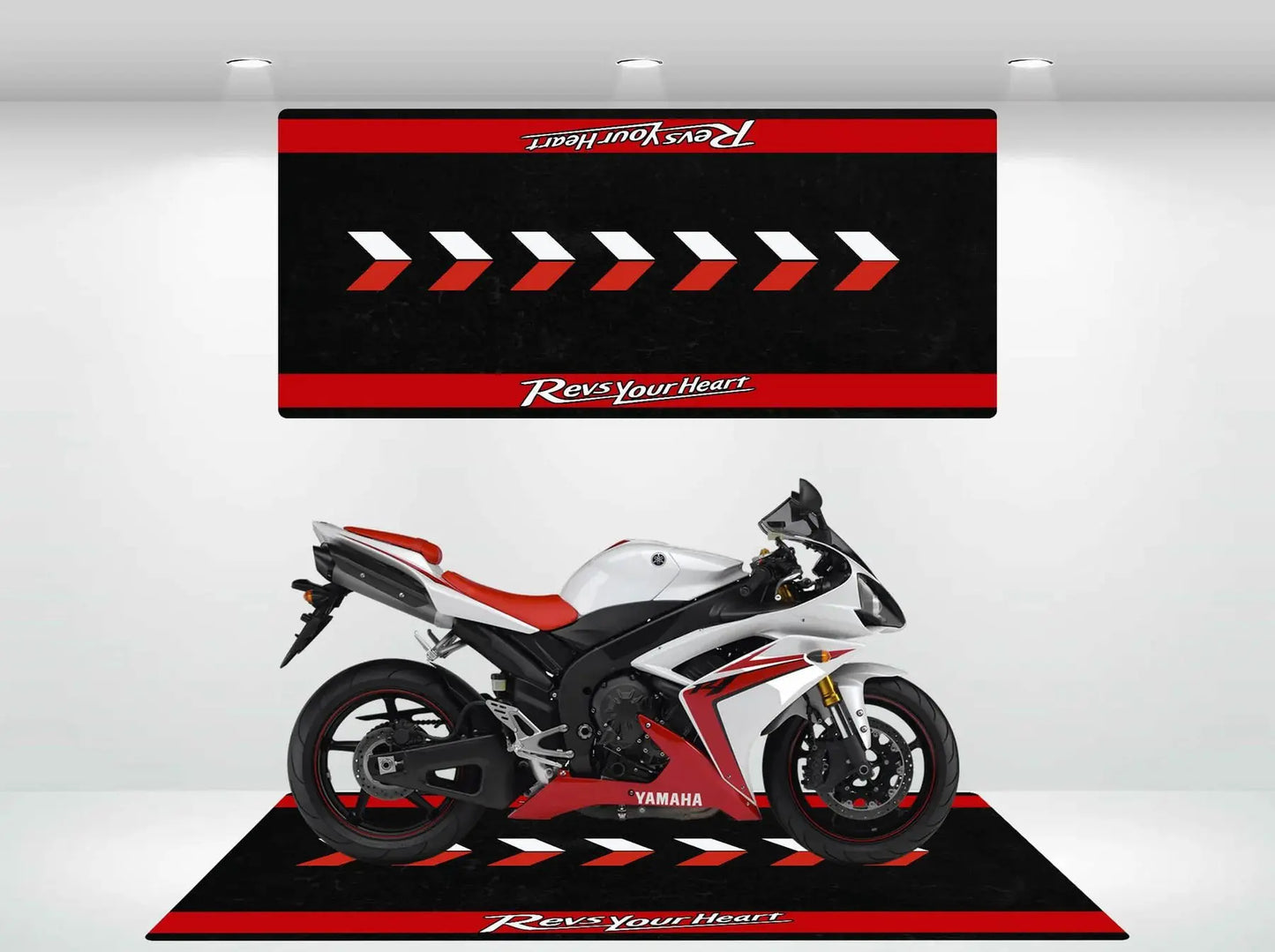 VIKAMA Racing Parking Floor Mat Anti-Slip Long Strip Bedside Rug for Bedrooms Durable Motorcycle Display Pad Home Decoration