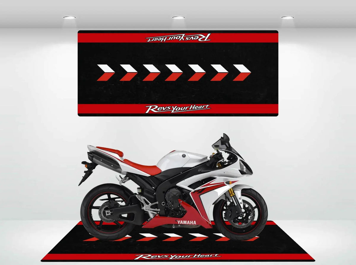 VIKAMA Racing Parking Floor Mat Anti-Slip Long Strip Bedside Rug for Bedrooms Durable Motorcycle Display Pad Home Decoration