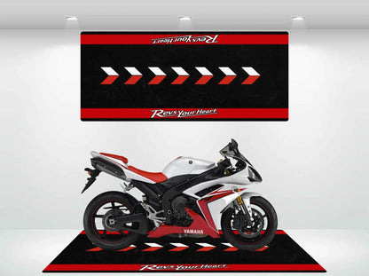 VIKAMA Racing Parking Floor Mat Anti-Slip Long Strip Bedside Rug for Bedrooms Durable Motorcycle Display Pad Home Decoration