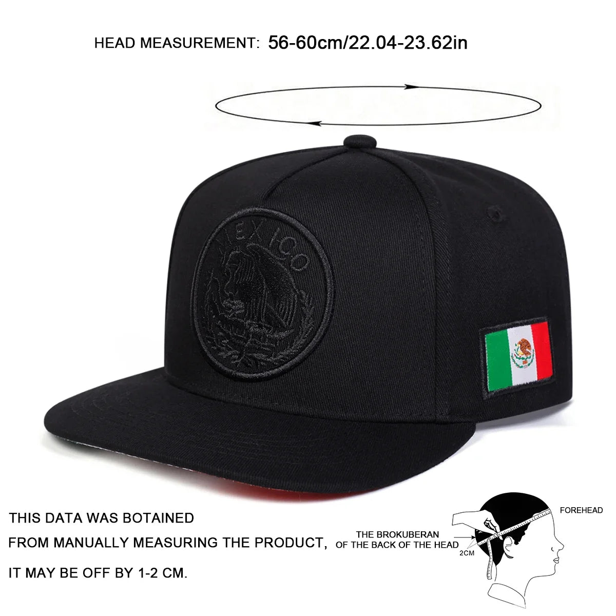 Unisex MEXICO Eagle Embroidery Hip-hop Hats Spring and Autumn Outdoor Adjustable Casual Baseball Caps Sunscreen Hat Sports Cap