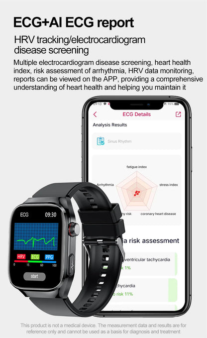 TK16 Smart Watch Men 2.04 Inch Amoled Bluetooth Call AI Voice ECG Health Monitoring SOS Sports Fitness Tracker Women Smartwatch