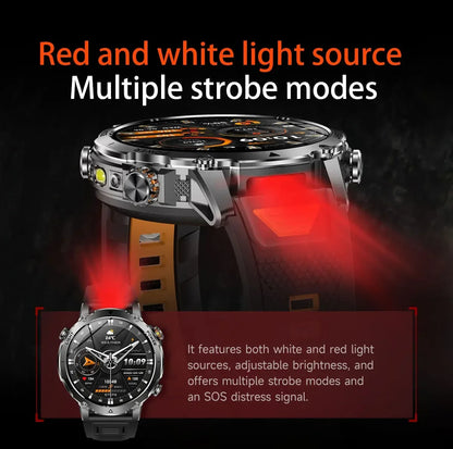 Brand+1400mAh Big Battery Smartwatch Men 1.7" AMOLED 200-Day Standby Swim Diving Waterproof GPS Military Tactical SOS 100 Sports