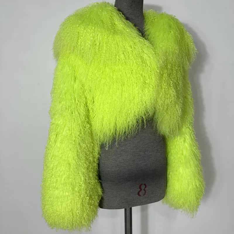 Mongolian Sheep Fur Women Coat Winter Warm Real Fur Cloth 2026 Natural Sheep Fur Clothes
