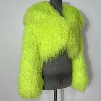 Mongolian Sheep Fur Women Coat Winter Warm Real Fur Cloth 2026 Natural Sheep Fur Clothes