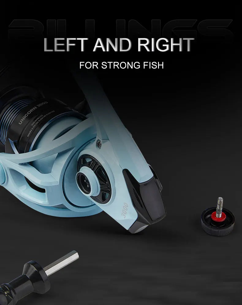 BILLINGS Spinning Reel 8KG Max Drag Professional Fishing Reels 5.2:1 Gear Ratio CNC Rocker Metal Spool 2000/3000/4000 Ideal for Freshwater Saltwater Bass Trout Fishing