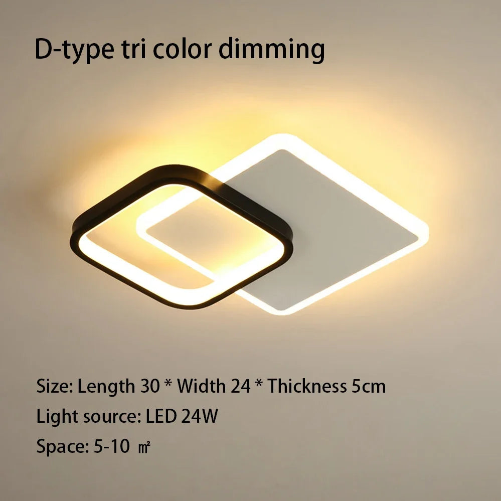 Modern 3 Color Temperature LED Ceiling Lamp Baked Enamel Many Styles Hallway Lamps Balcony Lights Bedroom Living Room 90V-260V