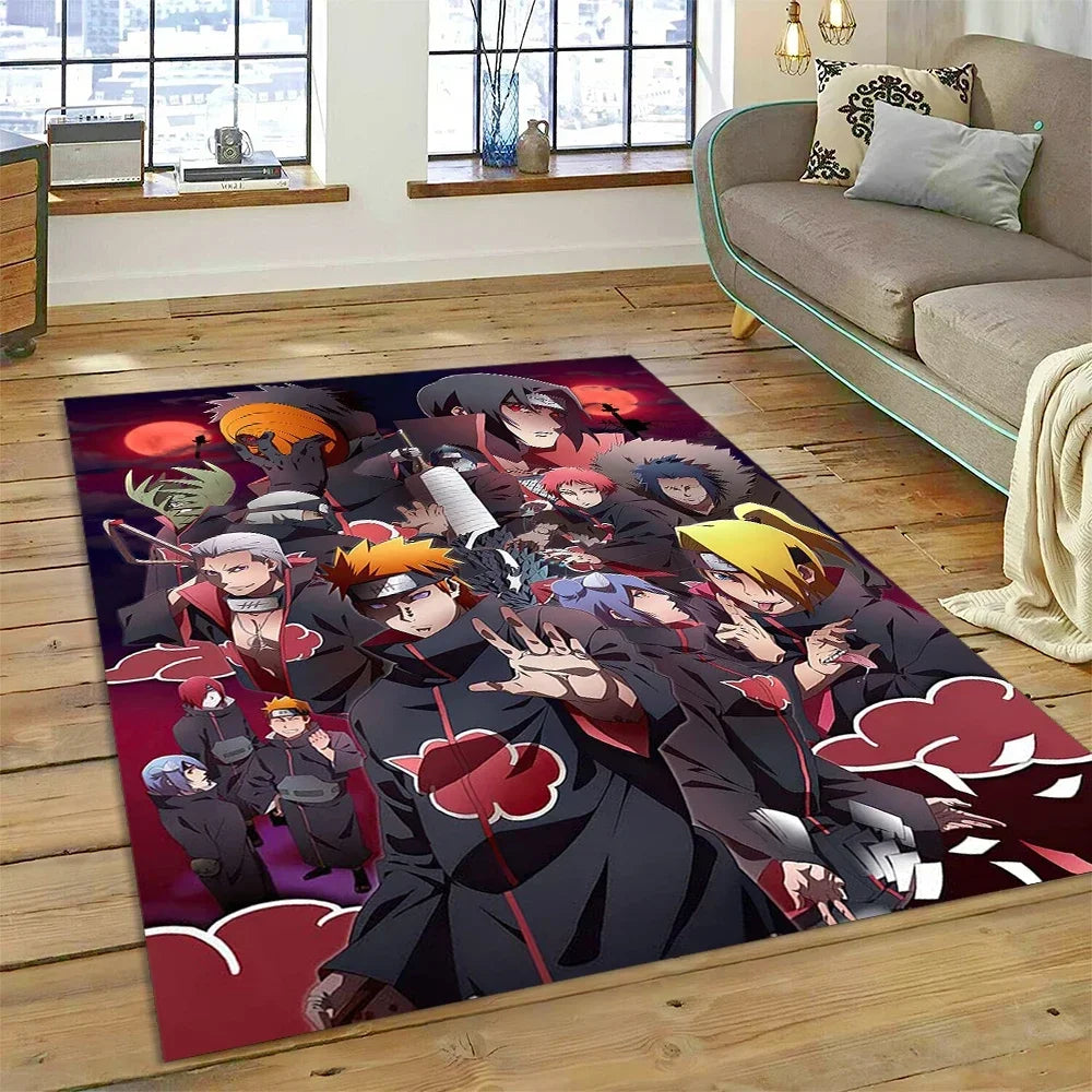 Cartoon 3D I-Itachi Japan Anime Carpet Rug for Living Room Bedroom Home Sofa Decoration,Kids Play Area Rug Non-slip Floor Mat