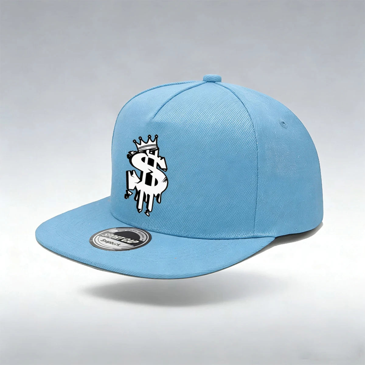 1/2PC Men's Hip Hop Snapback Cap, Graffiti Dollar Crown Print Flat Bill Baseball Hat, Adjustable