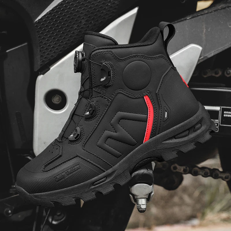 Motorcycle Riding Men Boots Waterproof Motocross Cycling Shoes Off-Road Motorbike Racing Anti-drop Breathable Equipment Soft