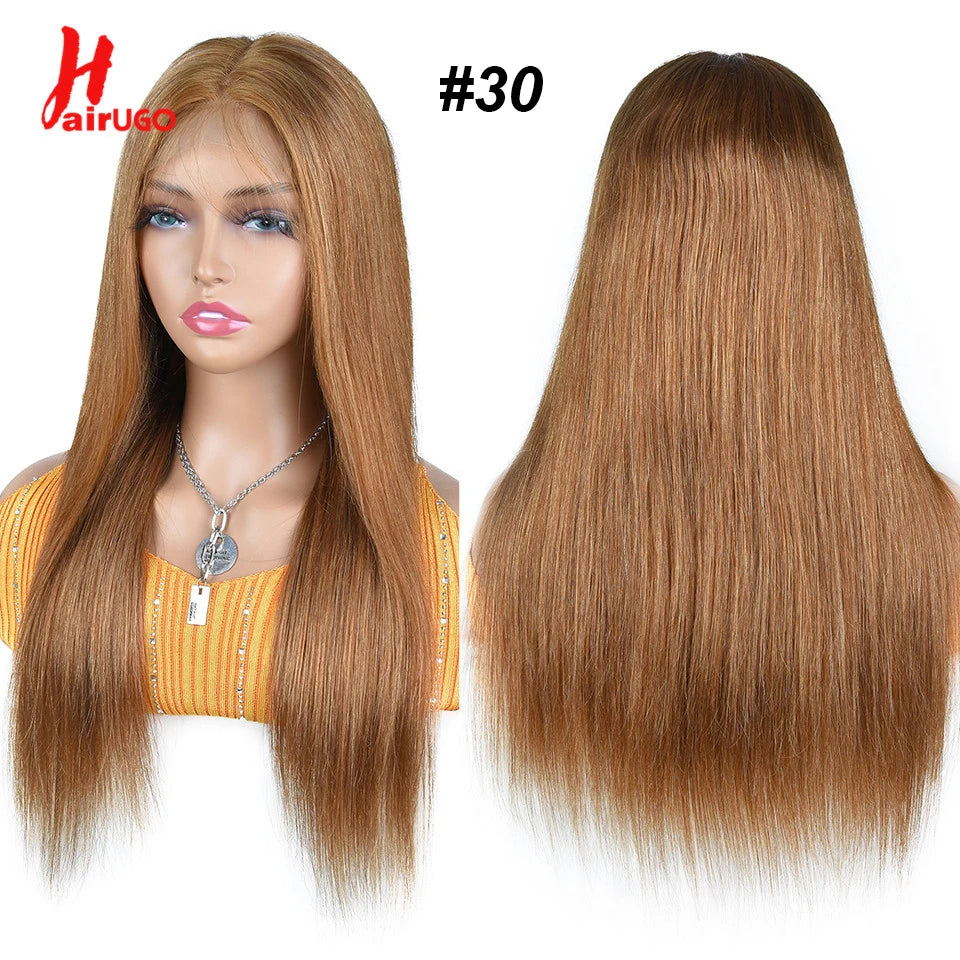 #27 Honey Blonde 13x4 Lace Front Wigs Human Hair Straight 4x4 Lace Closure Wigs Remy Straight Human Hair Wigs For Women HairUGo