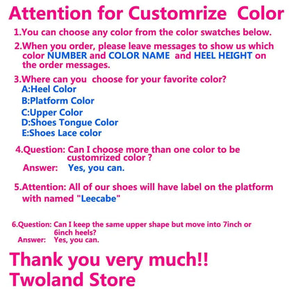 Leecabe 20CM/8inches Two Color Patent Upper Fashion Lady High Heel Platform Pole Dance Boots