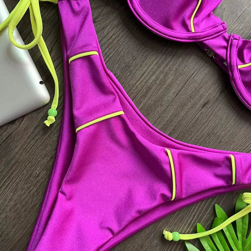 RUOTONGSEPT New Sexy Push up Bikini Set Swimsuit Women's low-waist Swimwear For Female Two Piece Beachwear 2023 Bathing Suit
