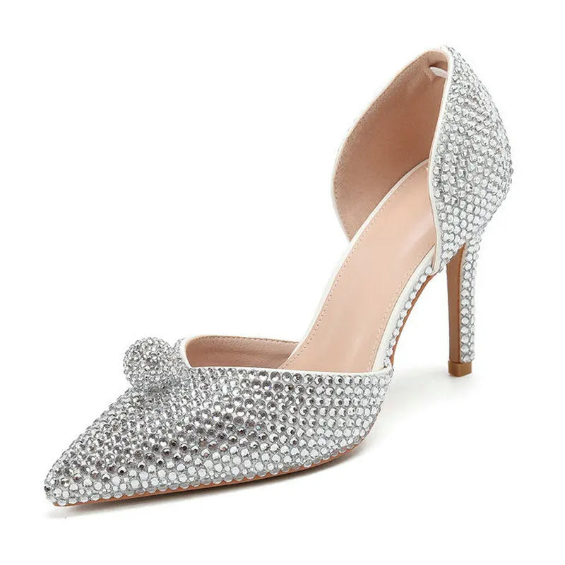 Ins Fashion Runway Show Luxury High Heel Color Hot Diamond Gradient Women'S Shoes Sandal Blingbling Wedding Shoes Dinner Pumps