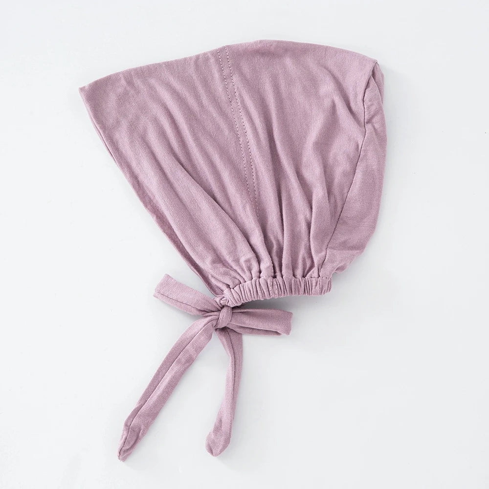 82 Colors Tie-Back Undercaps Fashion Women's Inner Hijab Muslim Cap Bonnet Plain Islamic Cotton Spandex Jersey DEW Underscarf