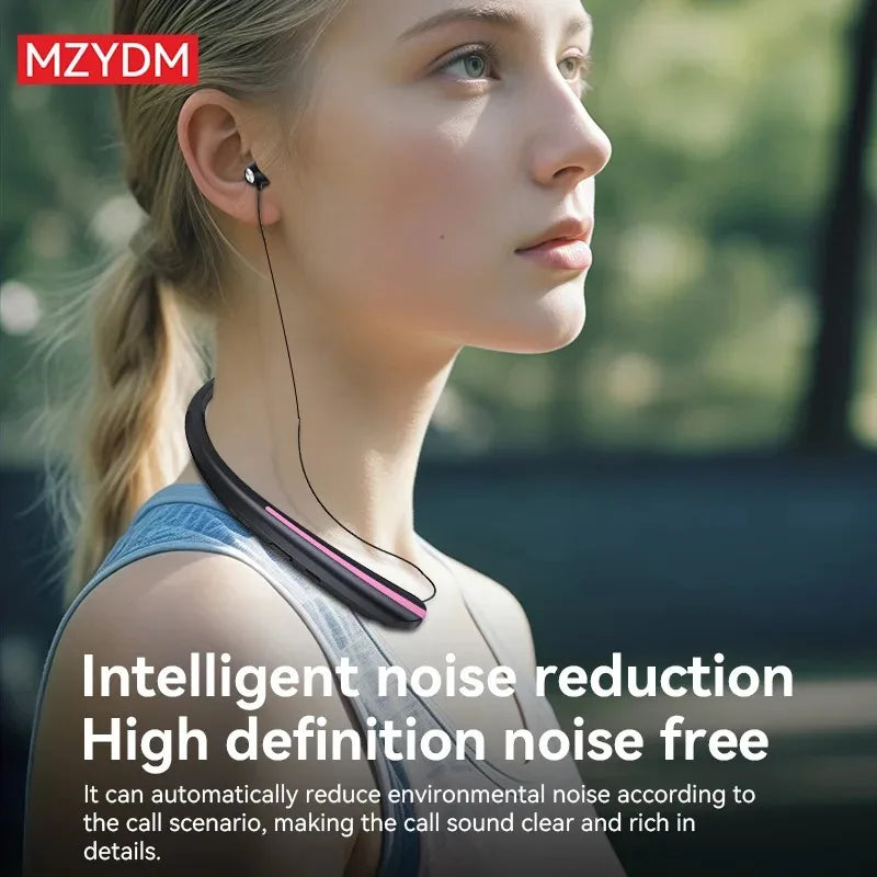 HX801 Bluetooth neckband headphones: High-fidelity stereo sound field, noise-canceling microphone