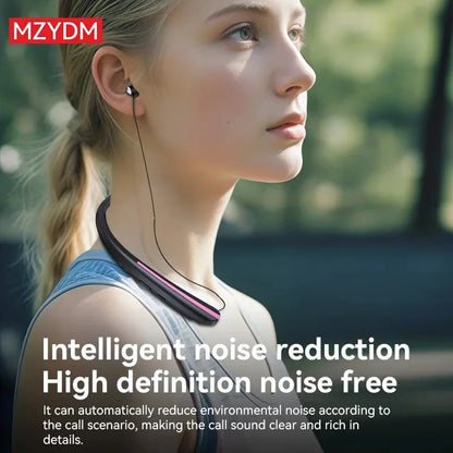HX801 Bluetooth neckband headphones: High-fidelity stereo sound field, noise-canceling microphone