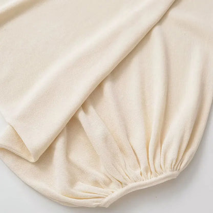 TFAFXY 2026 Spring Casual Women Knit Solid Long Sleeve Chic Beige Bat Sleeve Loose Fashion Sweater