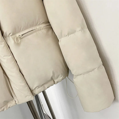 women's winter down jacket 2026 new detachable fox fur collar hooded women's down coat White duck down filled warm thick coat