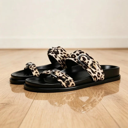 2026 Women's Summer Shoes Casual Platform Leopard Print Outside Beach Shoes for Ladies Open Toe Plus Size Fashion Footwear