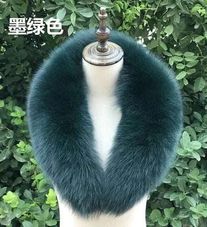 Real Fox Fur Collar for Women Coat Jacket Female Wraps Winter Warm Fur Scarf Extra Large Size Neck Warmer Fur Shawls Scarves