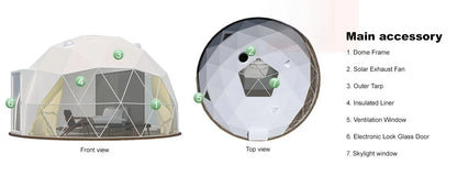 6M Durability Geodesic Dome PVC Tent Spherical Tent Hotel Resort Outdoor Luxury Glamping Dome Starry Tent for Outdoor Living