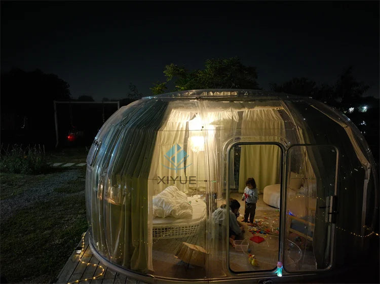 XIYUE Villa Garden Wind Resistance Pc Polycarbonate Planetarium Dome Tent Modular Domes Tent for Resorts Camping Geodesic Dome