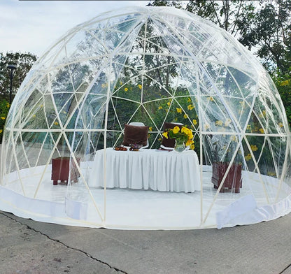 3.6m Outdoor Garden Clear Geodesic Dome Igloo Tent Aluminum Steel Frame PVC Wedding Party Event Exhibition-5m 6m