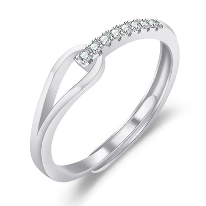 Original 925 Sterling Silver Ring High Quality Adjustable Opening AAA Zircon For Women Wedding Fine Fashion Jewelry Gift