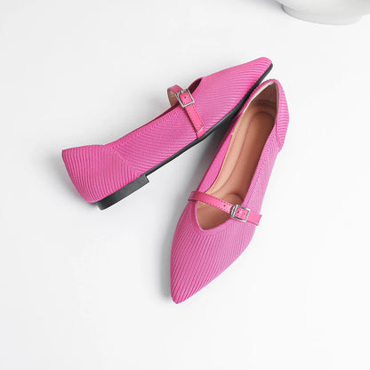Women's flat shoes with pointed soft knitted sole breathable and comfortable shoes Spring and Autumn 2024 new model