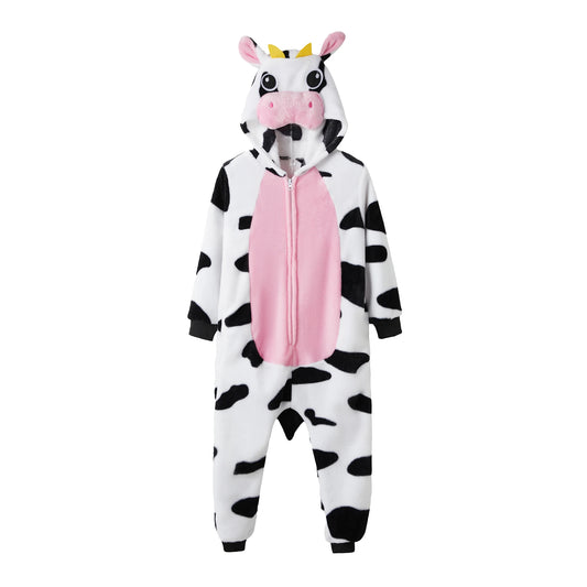 Pink Cow Onesies Cartoon Animal Onesie Women Men Girls Boys Pajamas Halloween Funny Party Suits Winter Home Overall Costumes