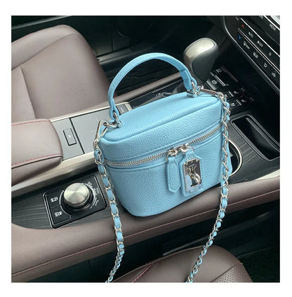 Women Square Handbags 2024 Summer Fashion Chains Crossbody Bags Texture PU Shoulder Bag Elegant Chic Mini Mobile Phone Bags